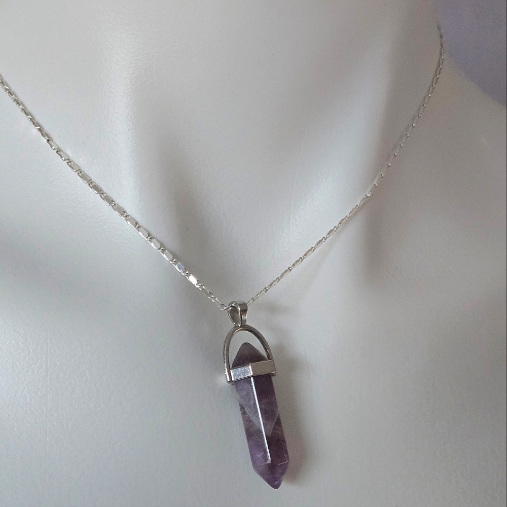 Amethyst Crystal Point Pendant - Picture 7 of 7